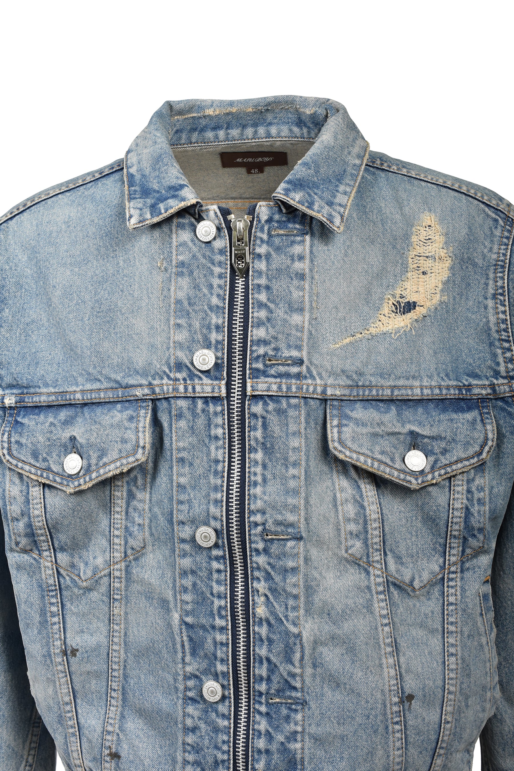 MB ZIP-UP DENIM JAKCET ANGEL DAMAGE / IND