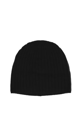 RIBBED WOOL BEANIE / BLK