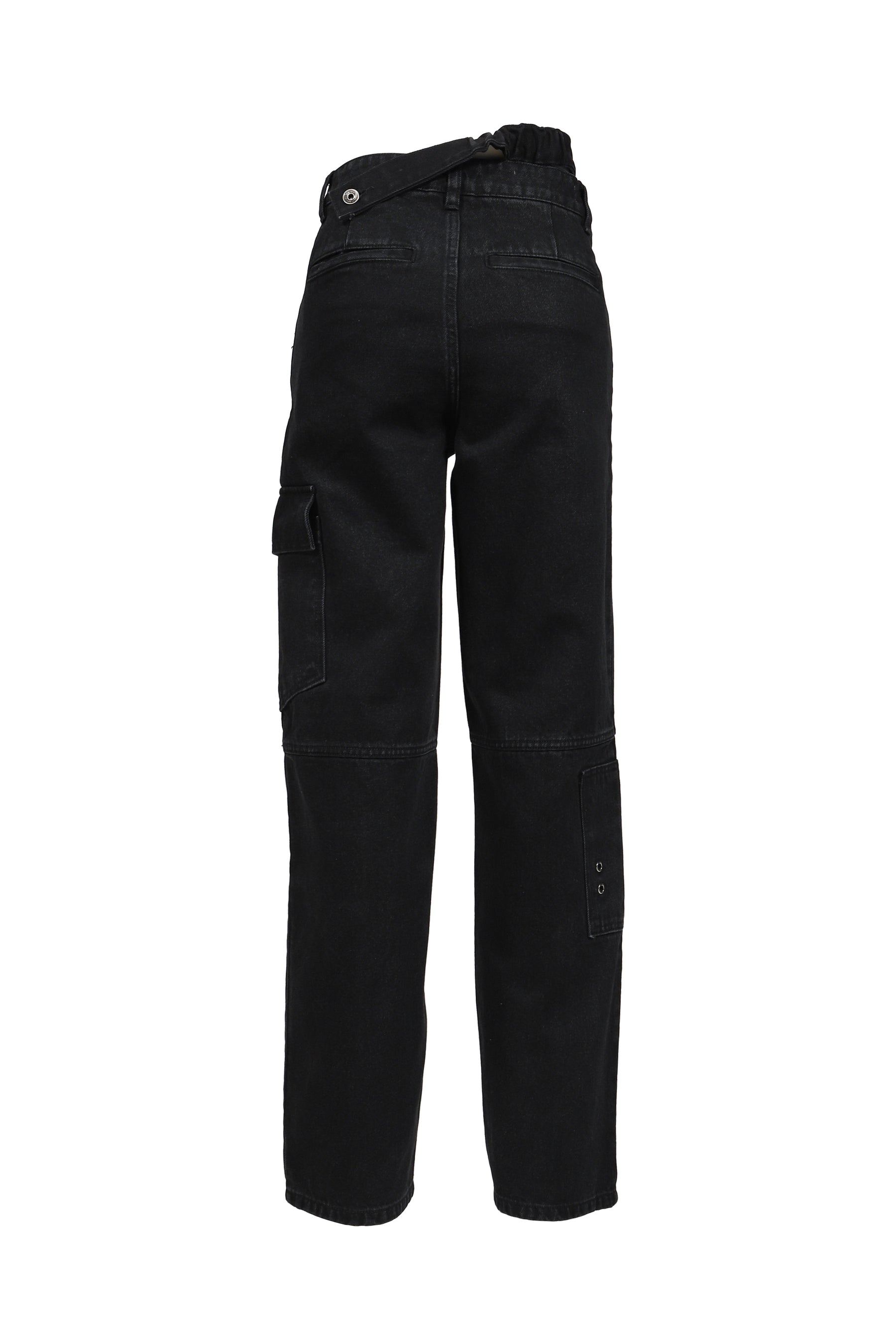 CROSS WAIST WIDE PANTS / BLK