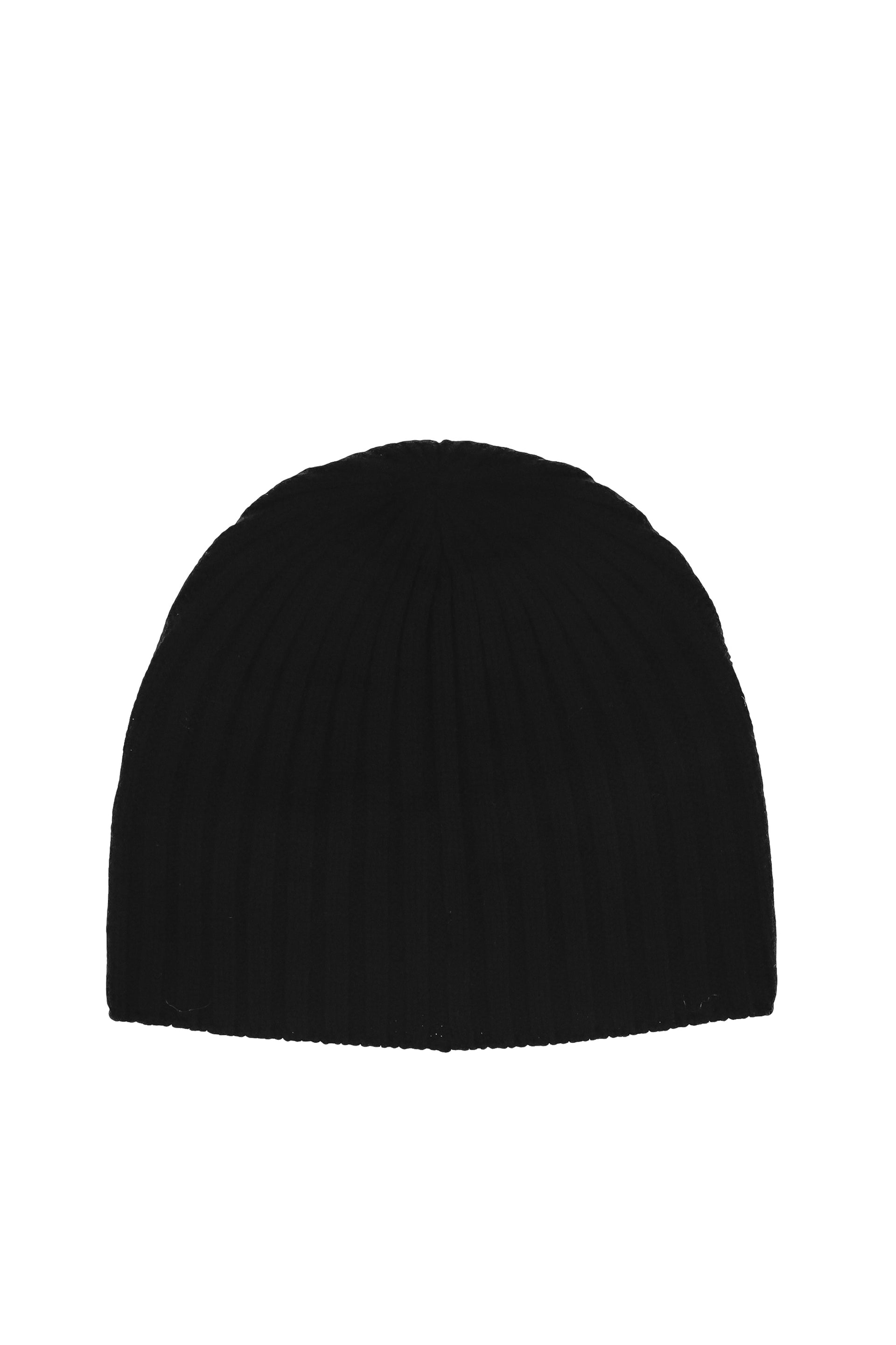 RIBBED WOOL BEANIE / BLK