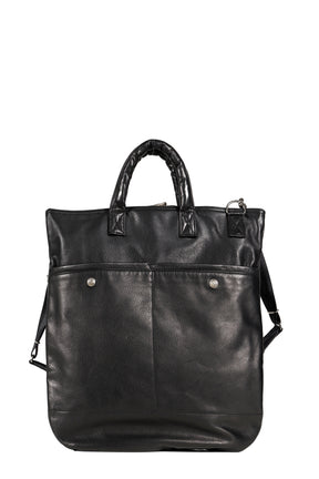 PC RIDERS LEATHER NEWTON HELMET CASE W / LOVE & PEACE SILVER / BLK