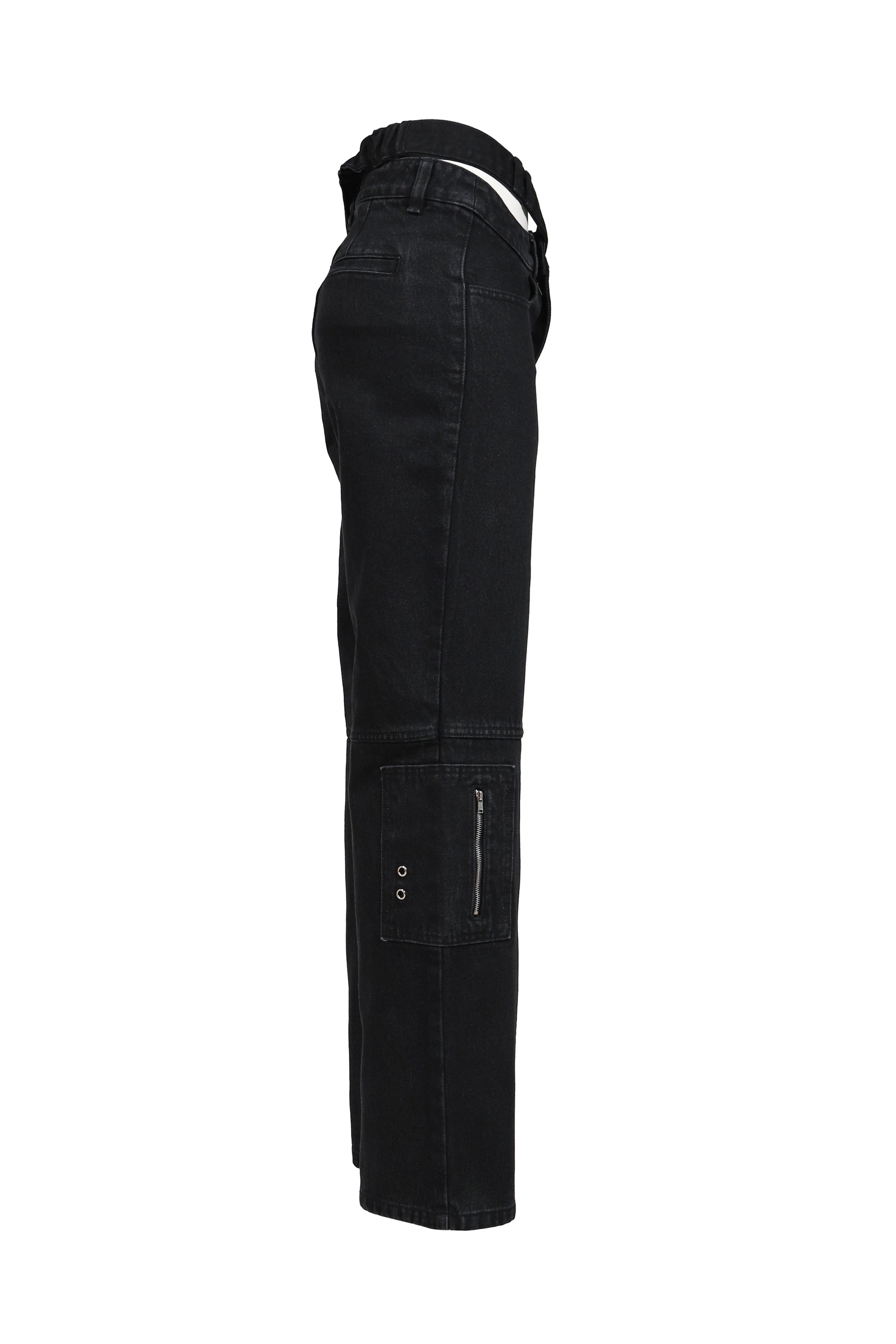CROSS WAIST WIDE PANTS / BLK