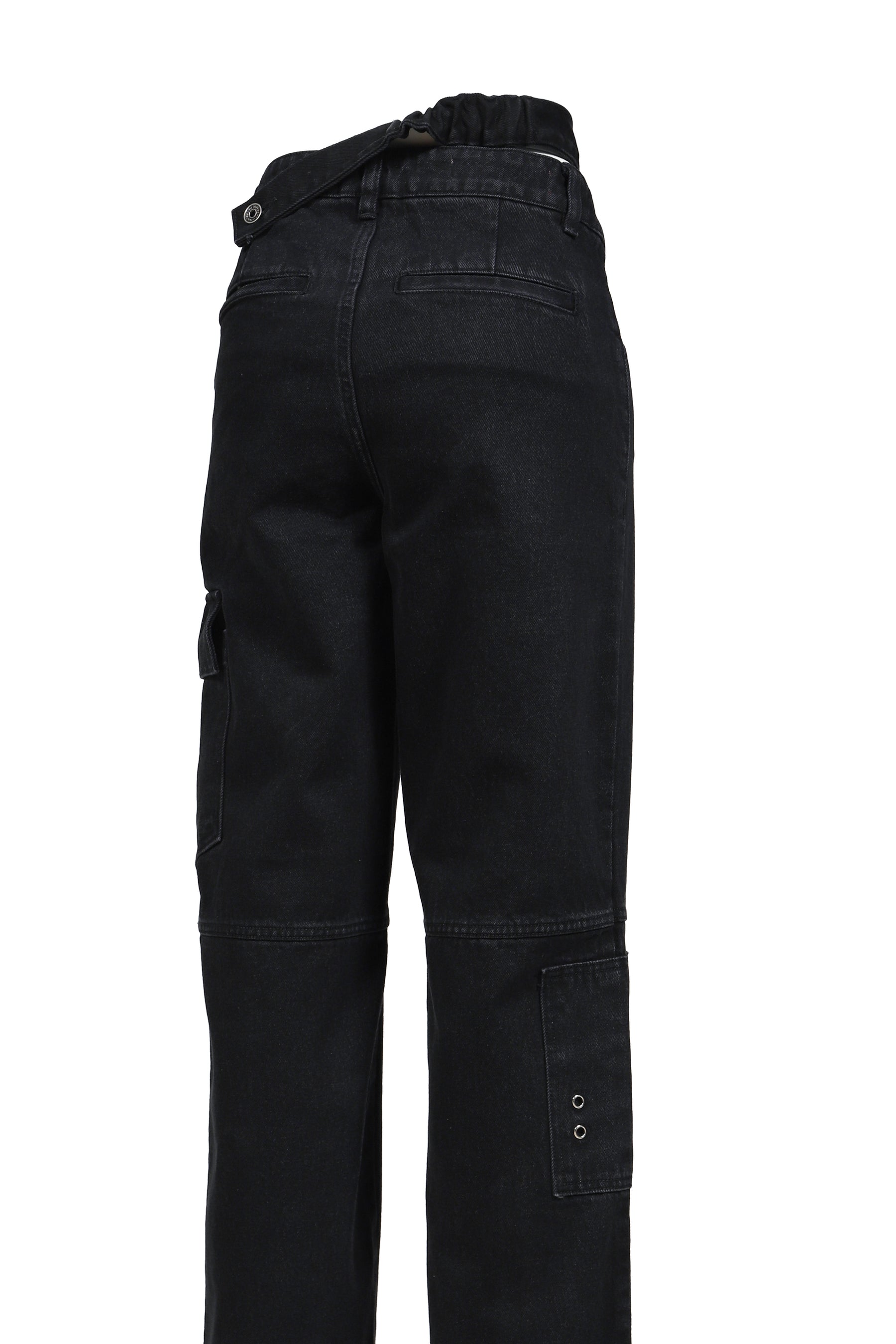 CROSS WAIST WIDE PANTS / BLK
