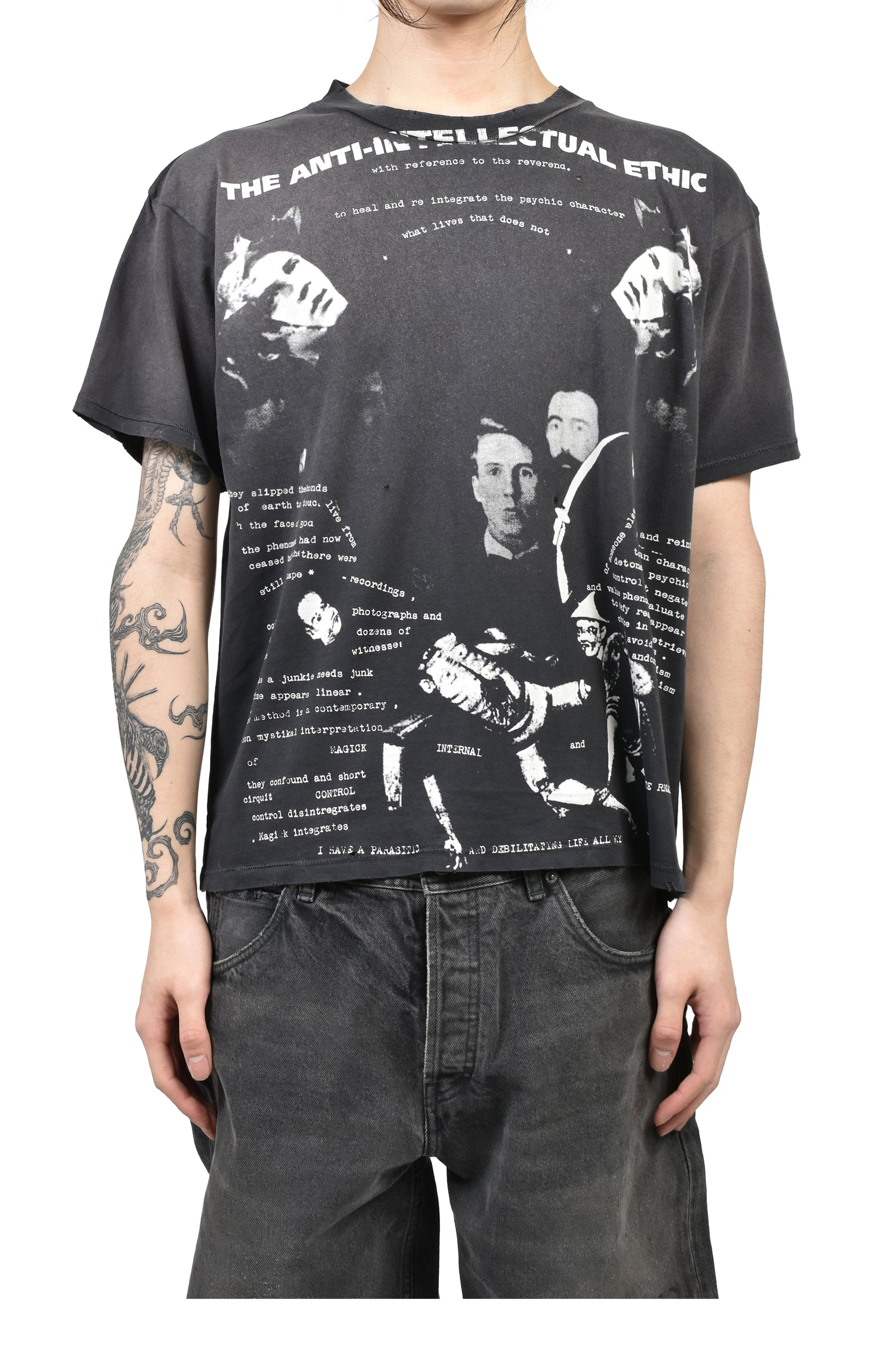 ANTI-INTELLECTUAL ETHIC T-SHIRT / SUN FADED BLK
