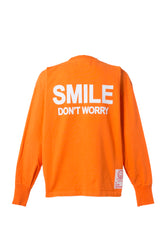 Perfect ribs BASIC LONG SLEEVE T-SHIRTS "SMILE DON'T WORRY" / ORG