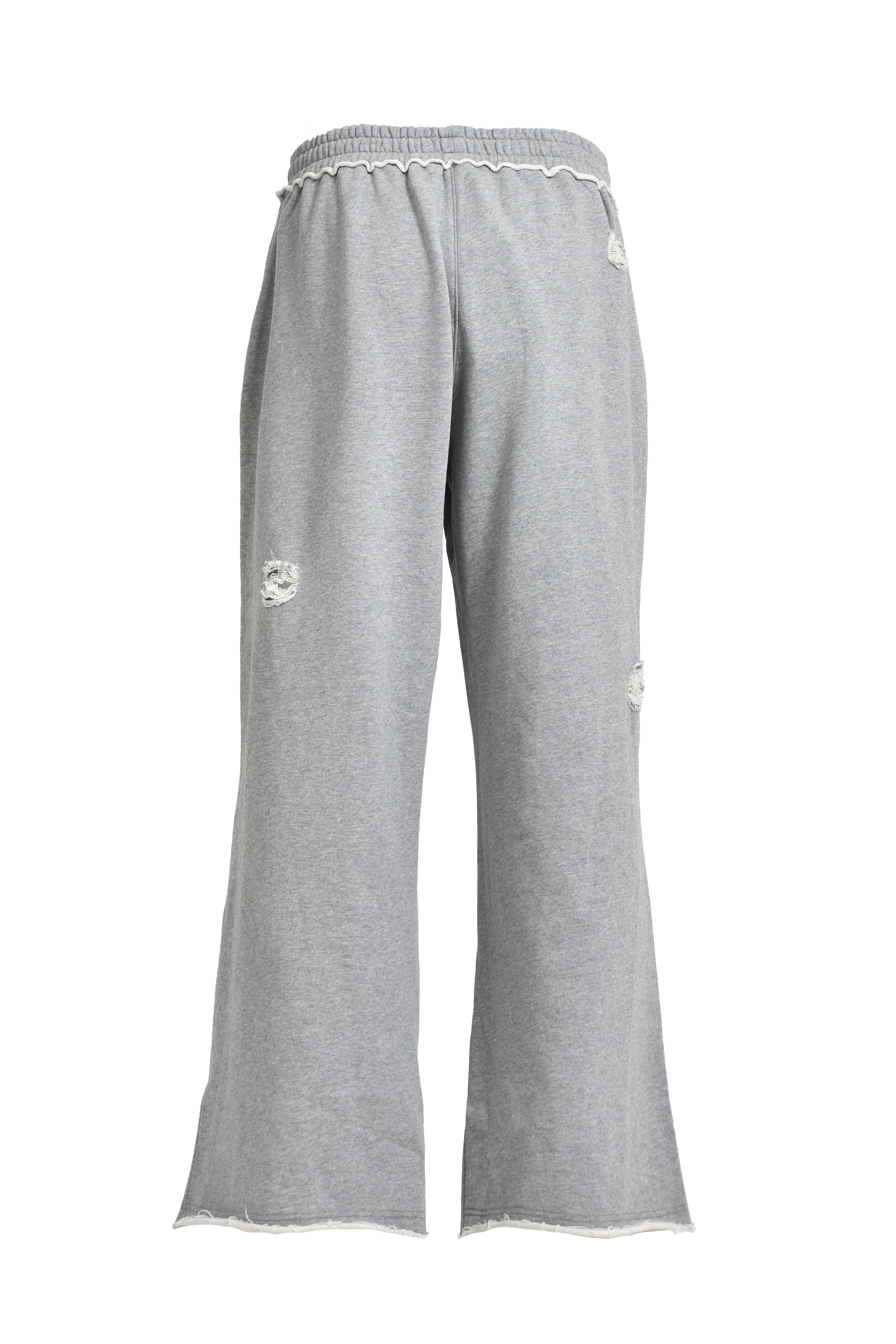 DISTRESSED GREY MARL LOOPBACK MONSTER JOGGERS /