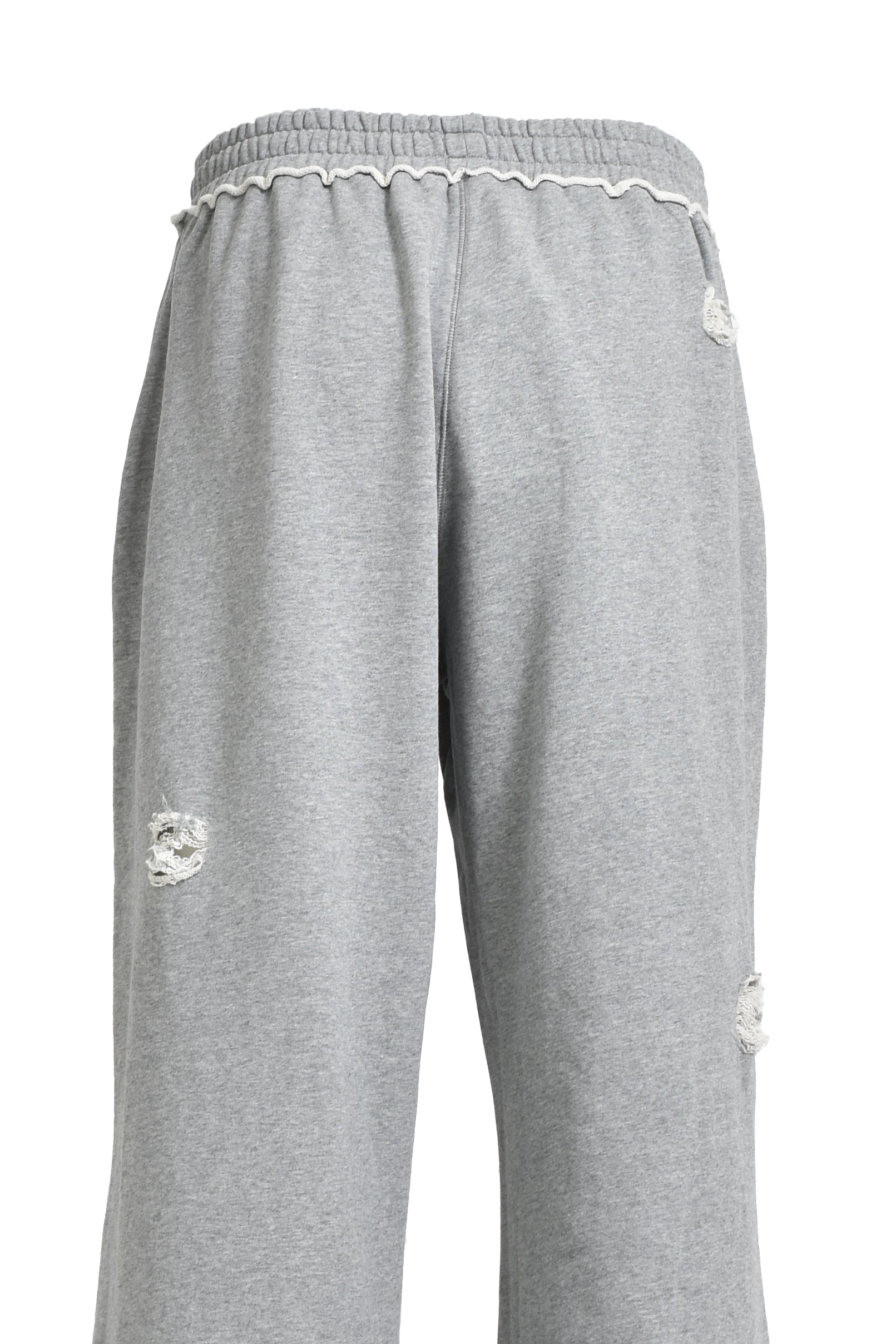 DISTRESSED GREY MARL LOOPBACK MONSTER JOGGERS /