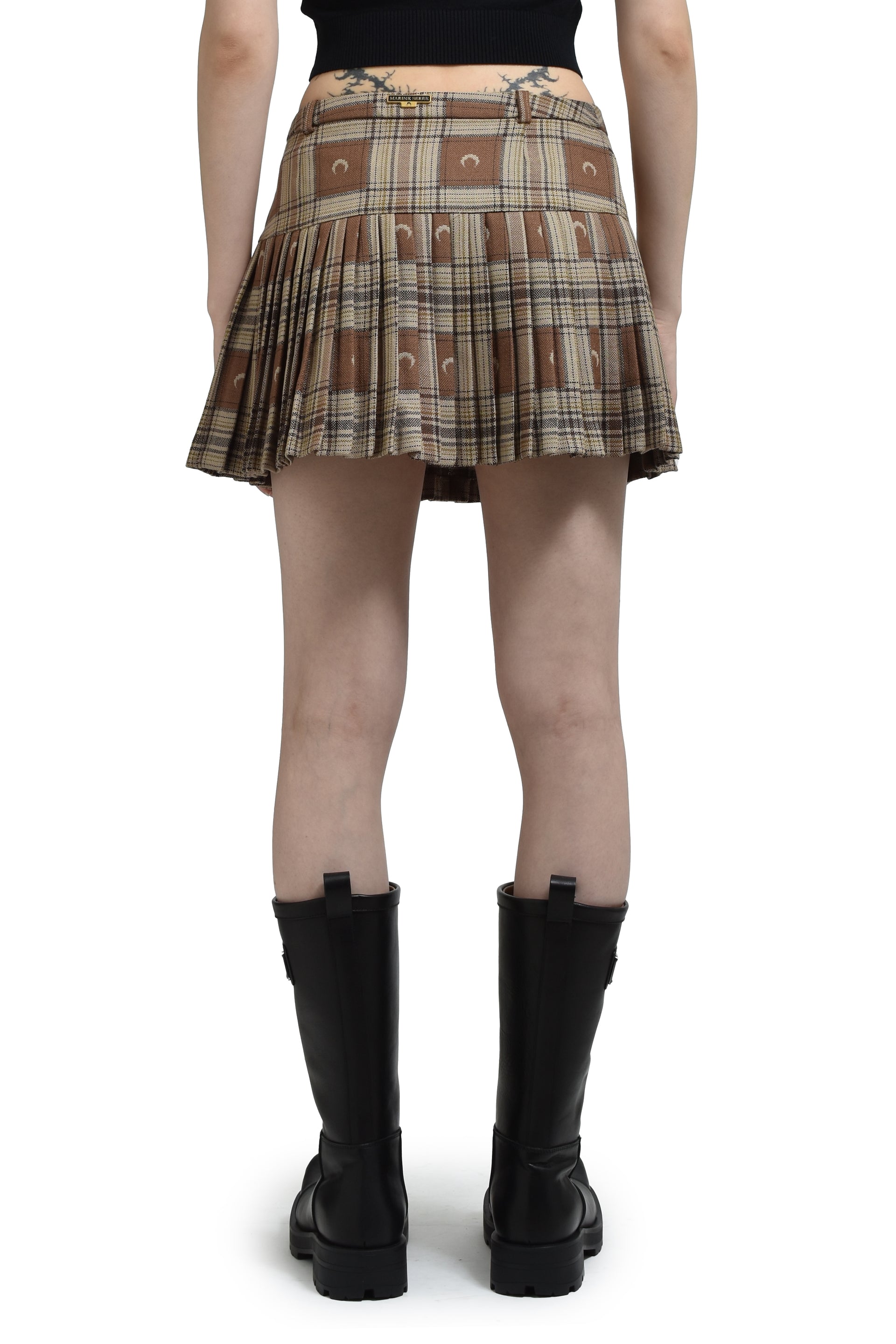 MARINE SERRE マリーン・セル SS25 MOON CHECKS JACQUARD PLEATED