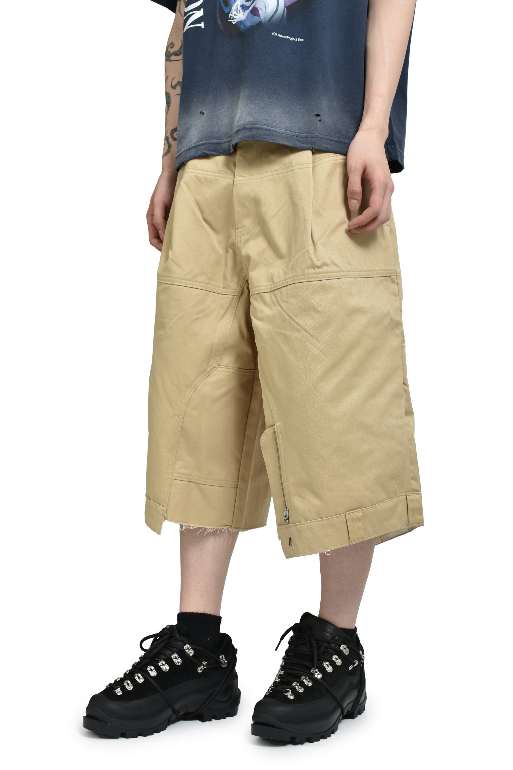 Protocol Index FW25 UPSIDE DOWN WORK JORTS / BEI - NUBIAN