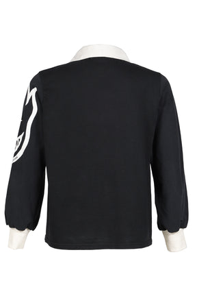 RUGBY TEE (UPCYCLED VINTAGE TEE) / BLK