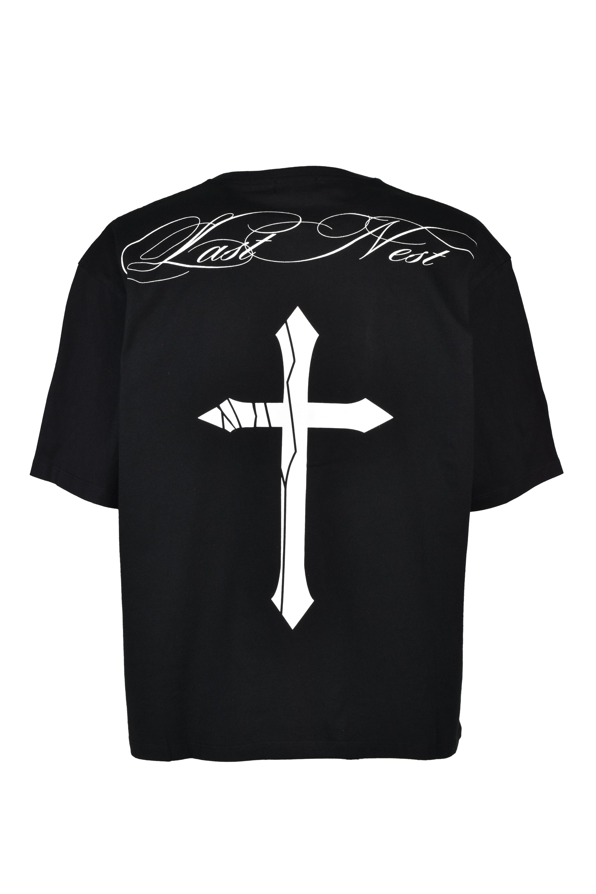 CRACKED CROSS LOGO T-SHIRT / BLK