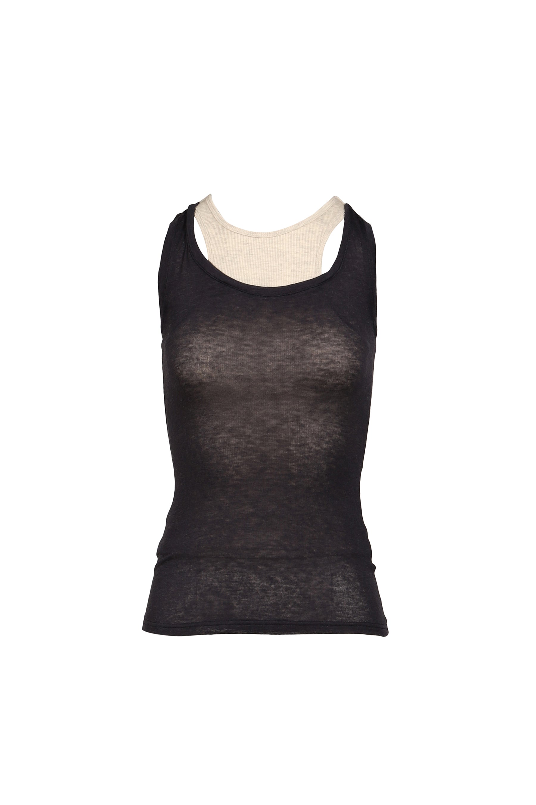 SOFT LAYERED SCOOP TOP / NVY