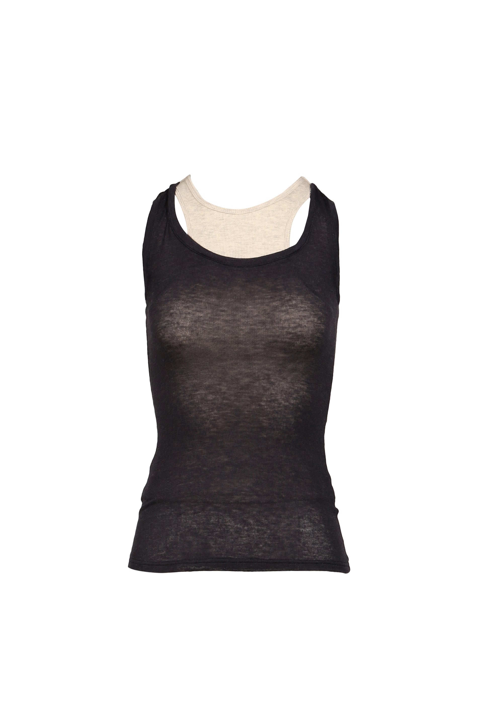 SOFT LAYERED SCOOP TOP / NVY