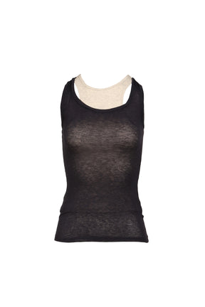 SOFT LAYERED SCOOP TOP / NVY