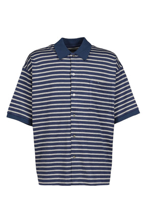 H/W BEATNIK BORDER OPEN POLO SHIRT / NVY