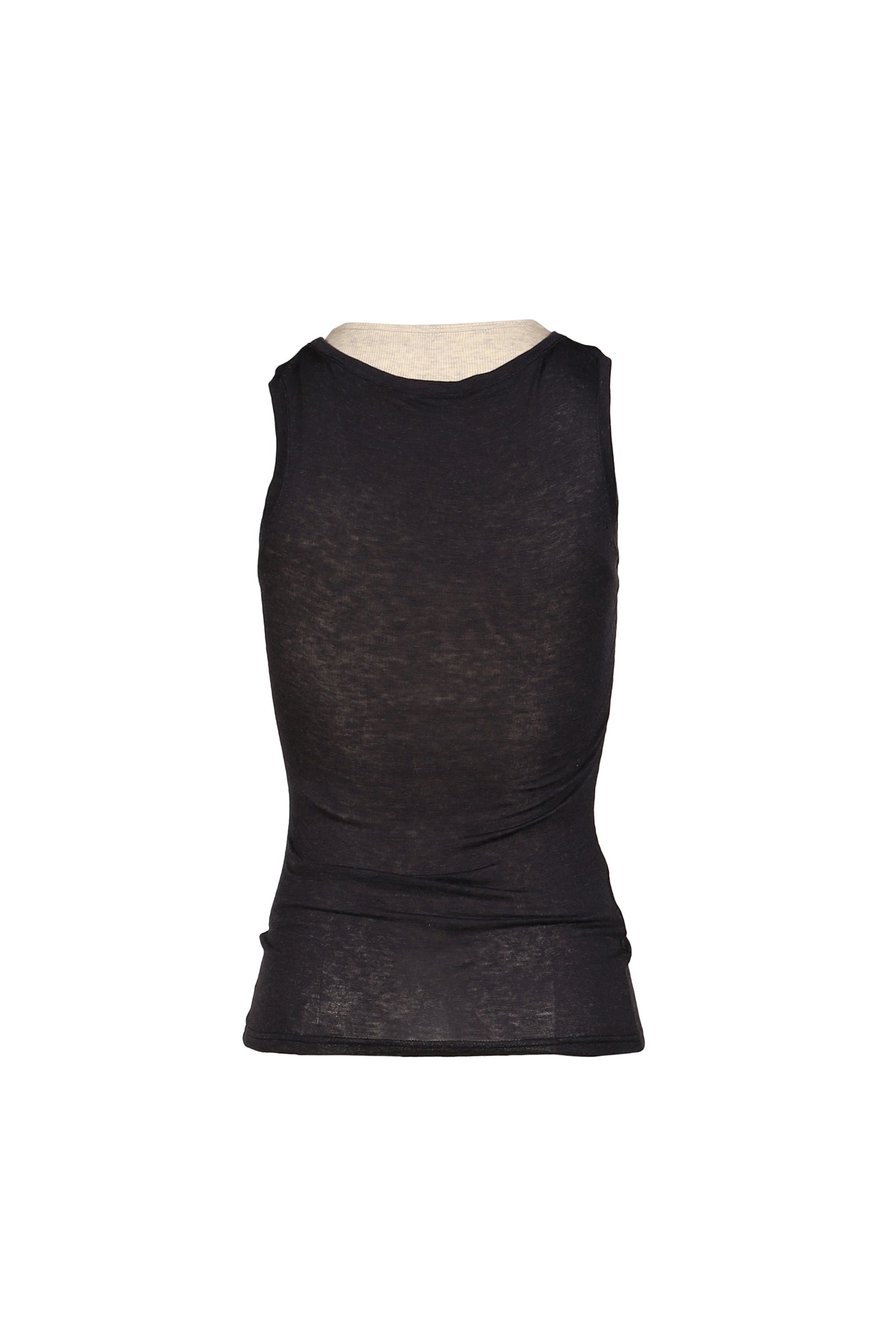 SOFT LAYERED SCOOP TOP / NVY