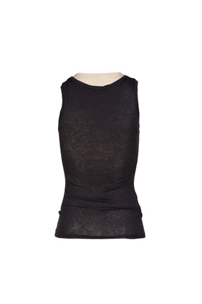 SOFT LAYERED SCOOP TOP / NVY