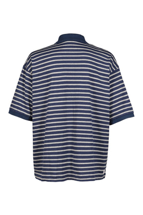 H/W BEATNIK BORDER OPEN POLO SHIRT / NVY