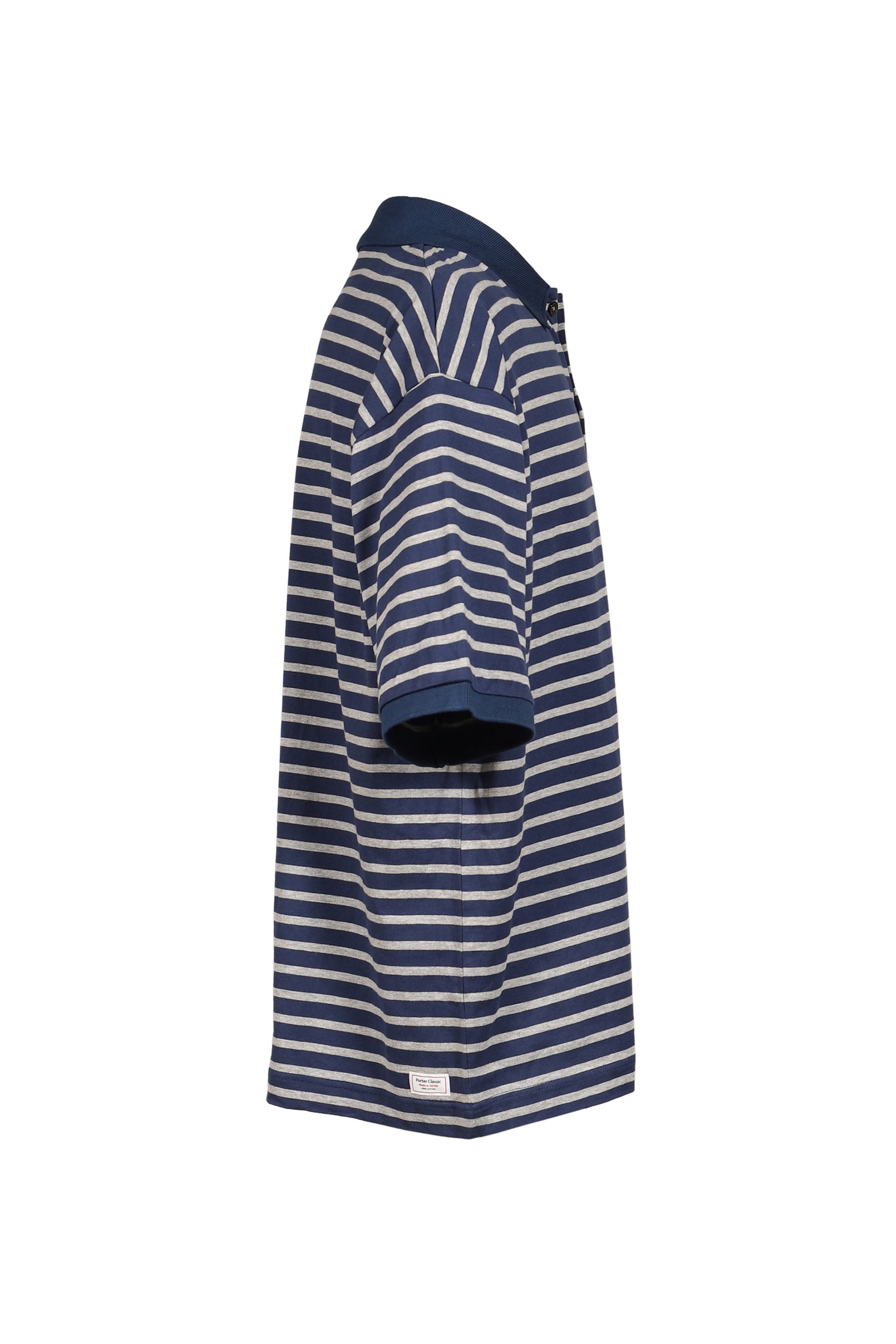 H/W BEATNIK BORDER OPEN POLO SHIRT / NVY