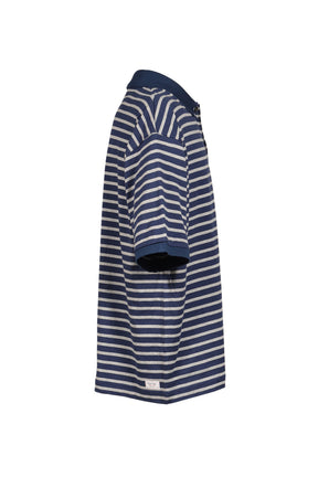H/W BEATNIK BORDER OPEN POLO SHIRT / NVY
