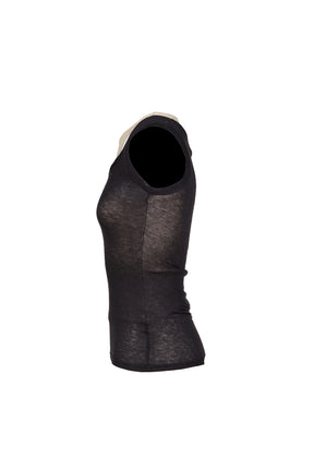 SOFT LAYERED SCOOP TOP / NVY