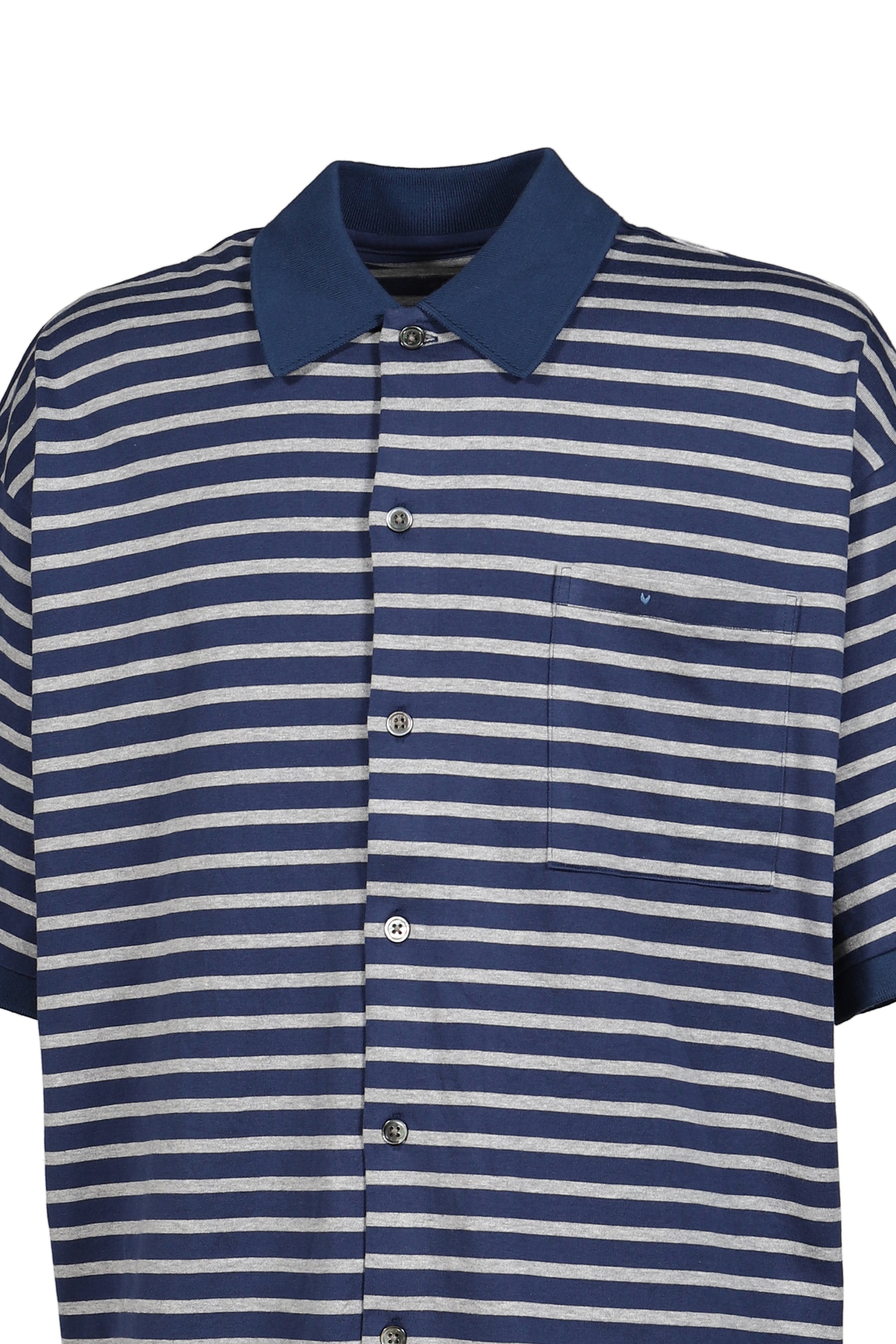 H/W BEATNIK BORDER OPEN POLO SHIRT / NVY