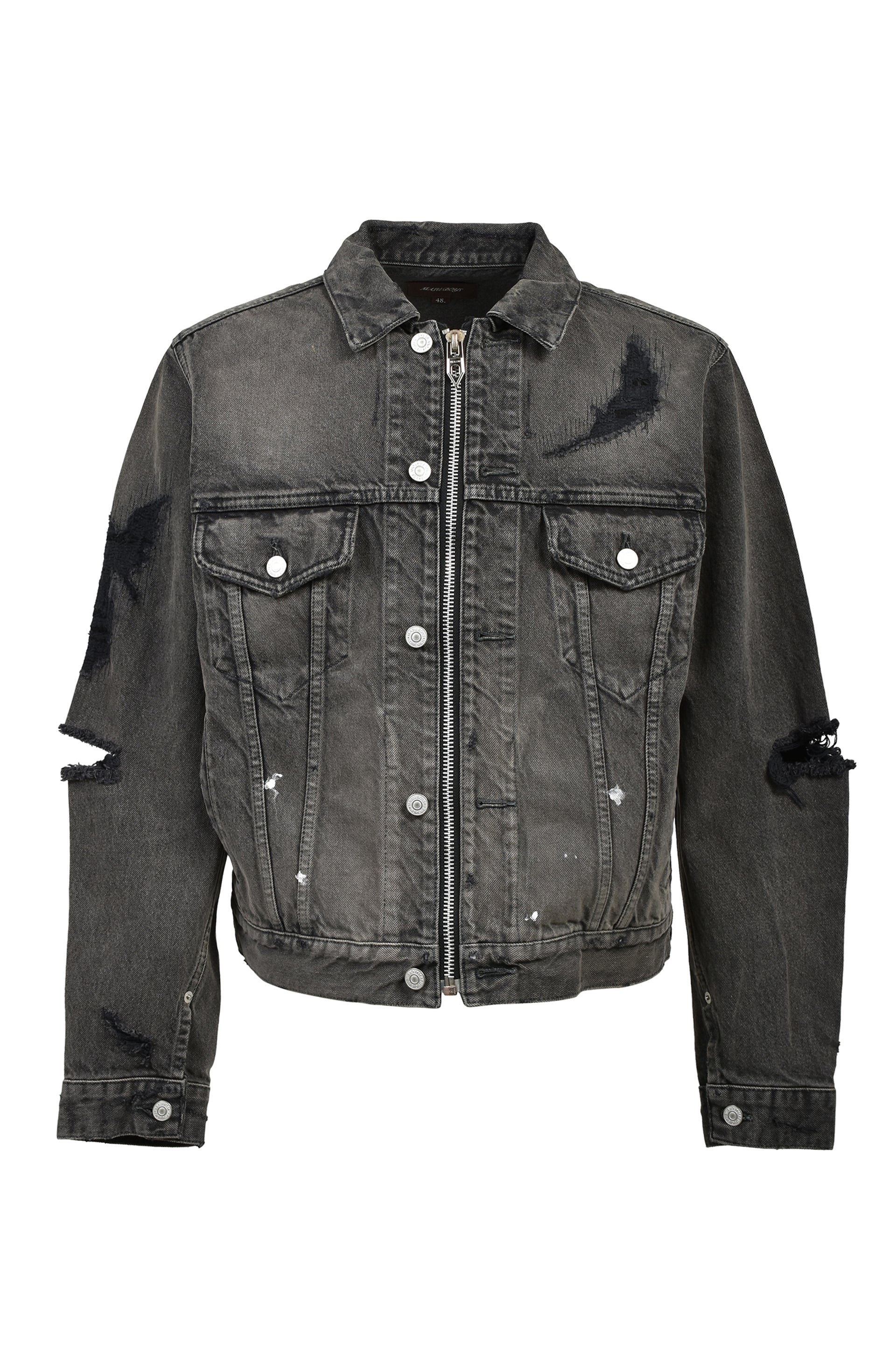 MB ZIP-UP DENIM JAKCET ANGEL DAMAGE / BLK
