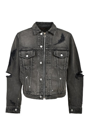 MB ZIP-UP DENIM JAKCET ANGEL DAMAGE / BLK