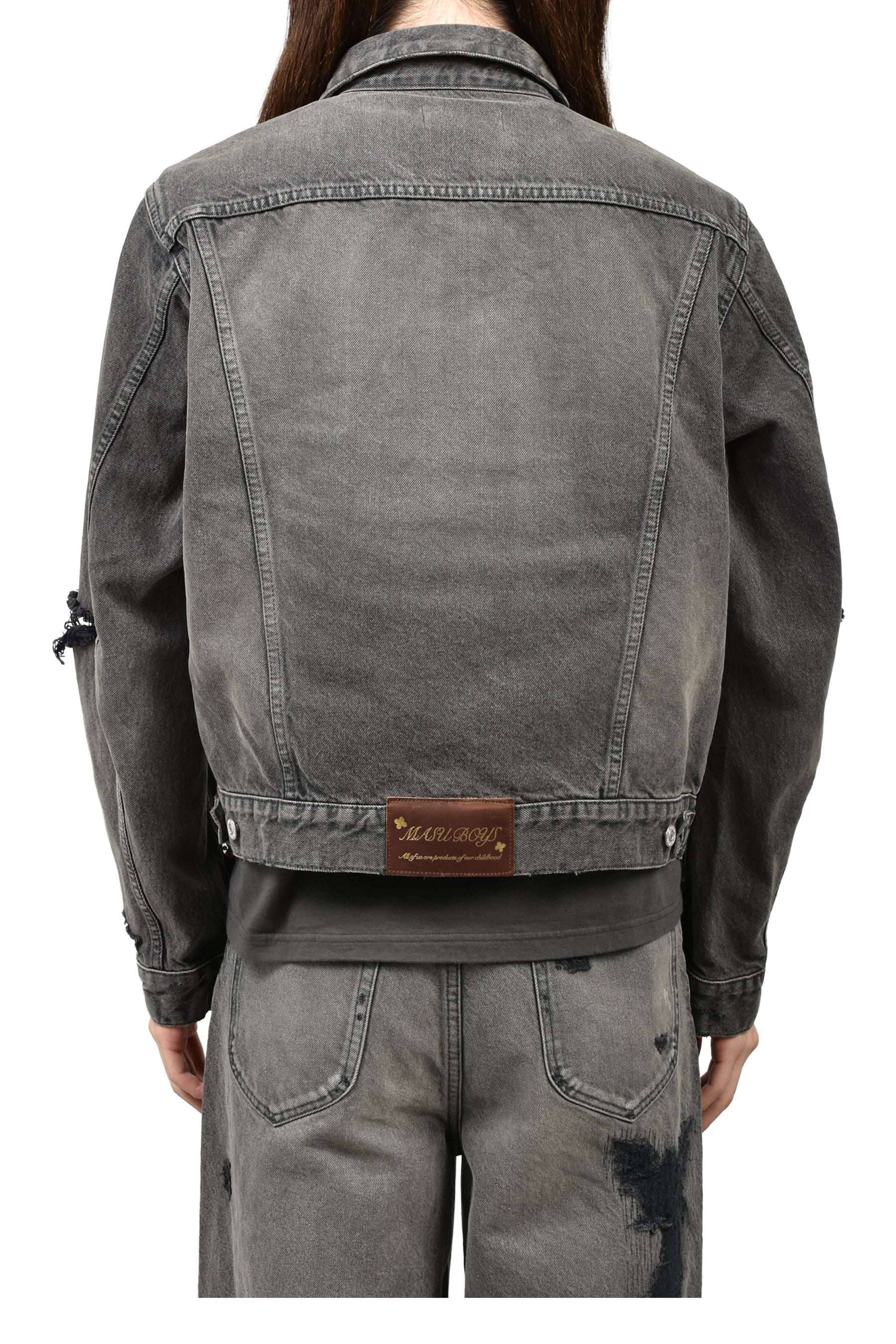 MB ZIP-UP DENIM JAKCET ANGEL DAMAGE / BLK