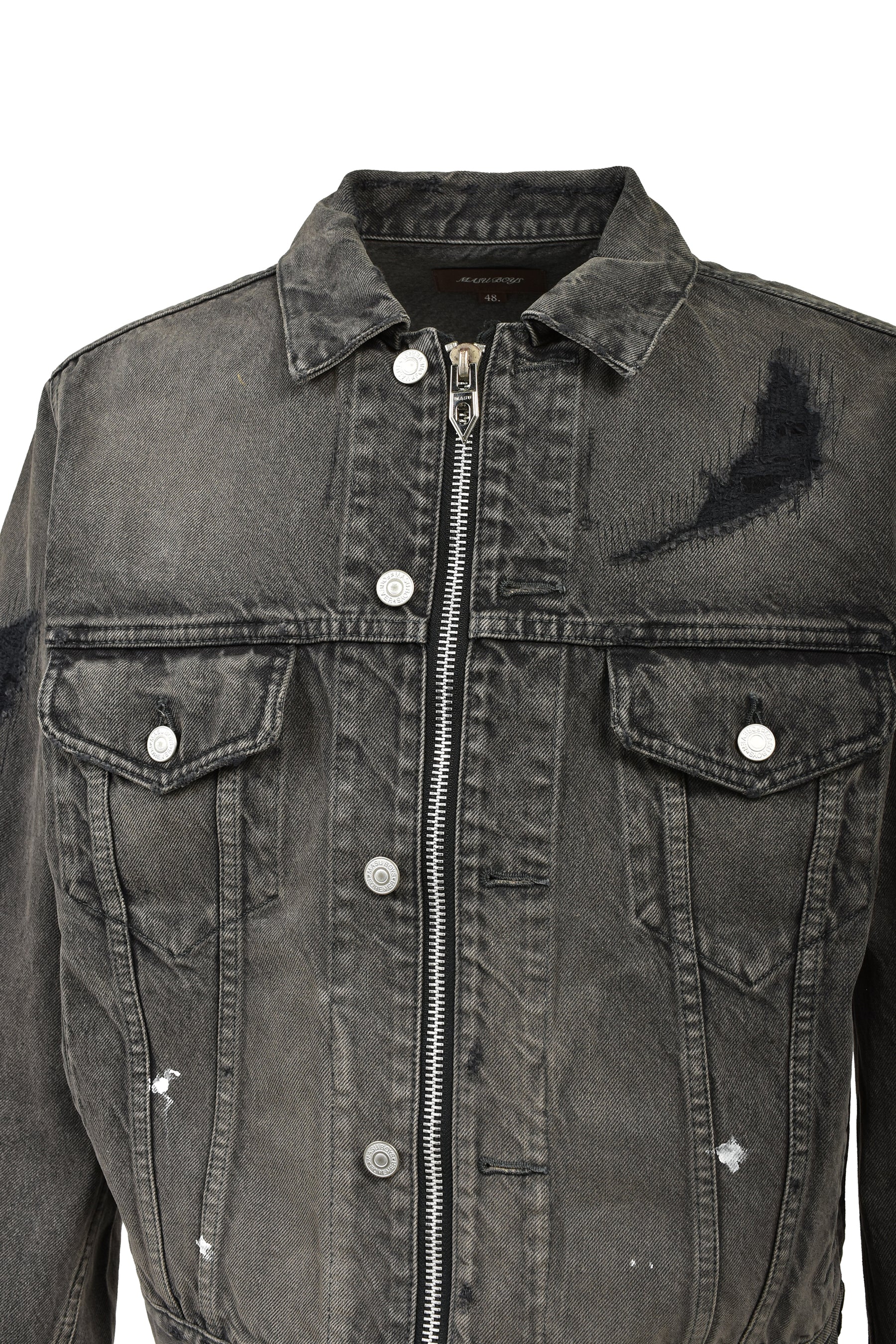 MB ZIP-UP DENIM JAKCET ANGEL DAMAGE / BLK