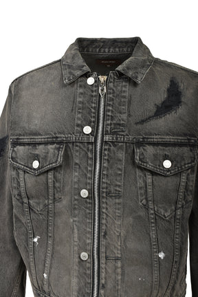 MB ZIP-UP DENIM JAKCET ANGEL DAMAGE / BLK