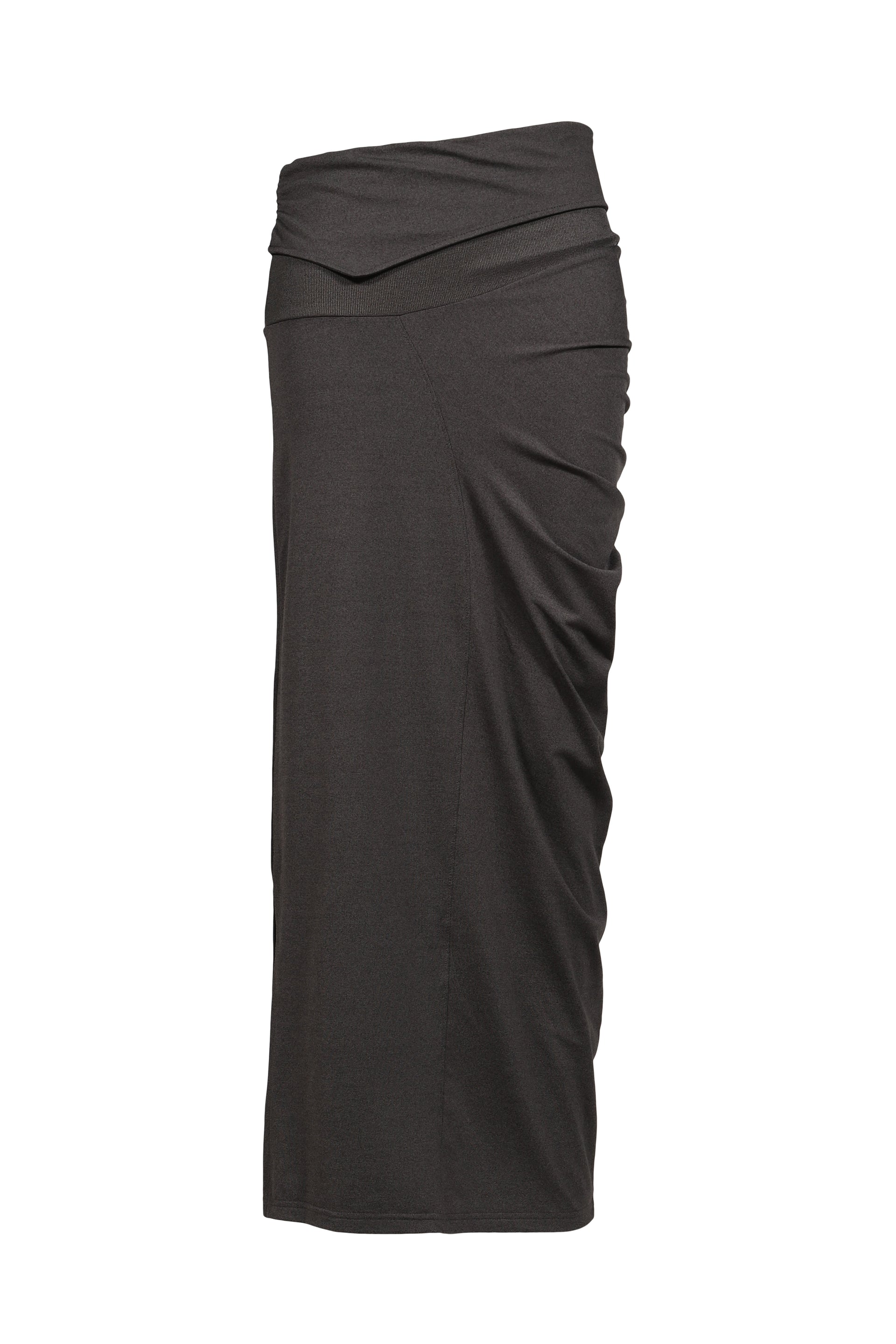 CURVED LINE DRAPE SKIRT / GRY