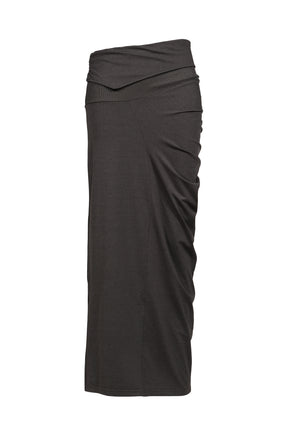 CURVED LINE DRAPE SKIRT / GRY