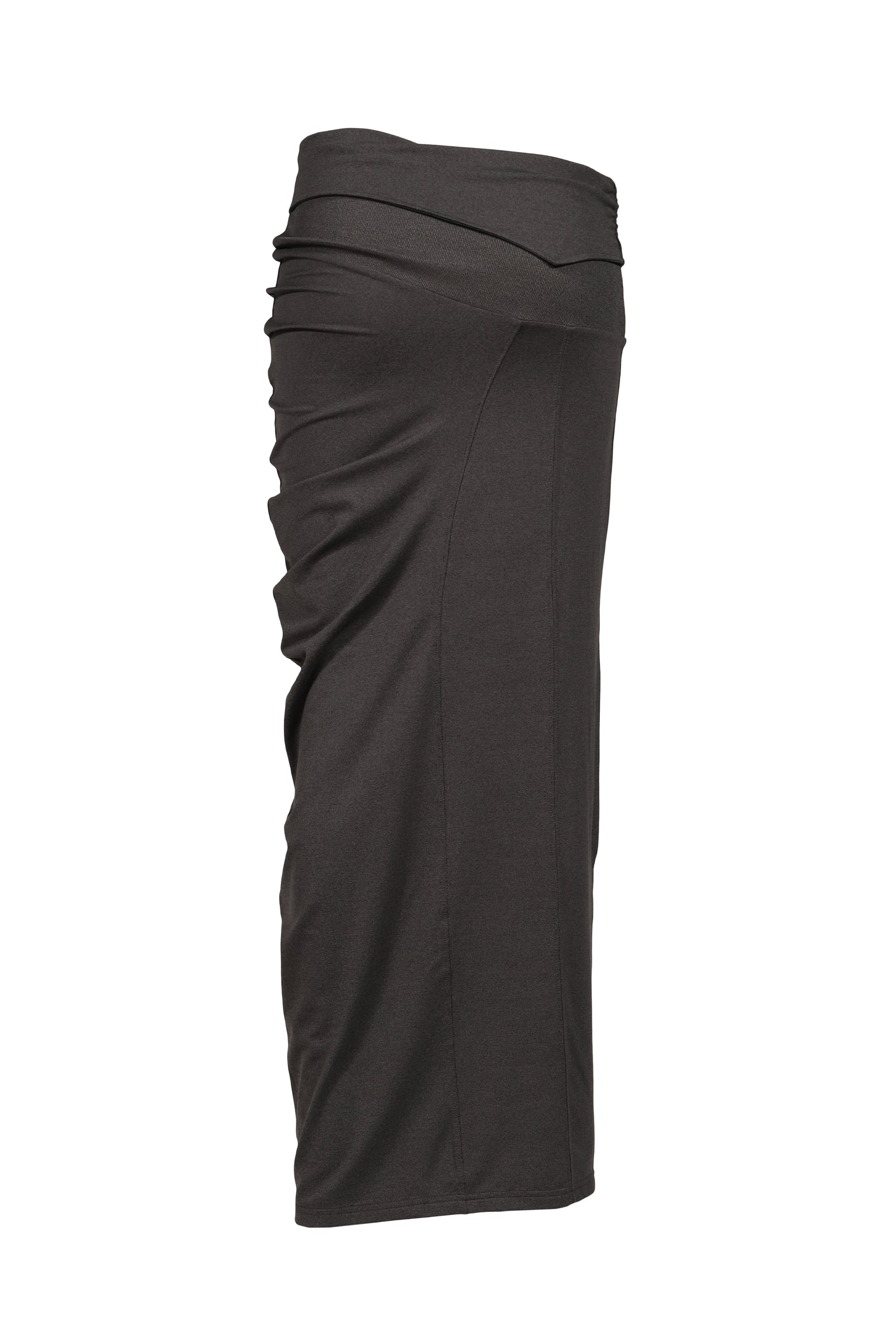 CURVED LINE DRAPE SKIRT / GRY