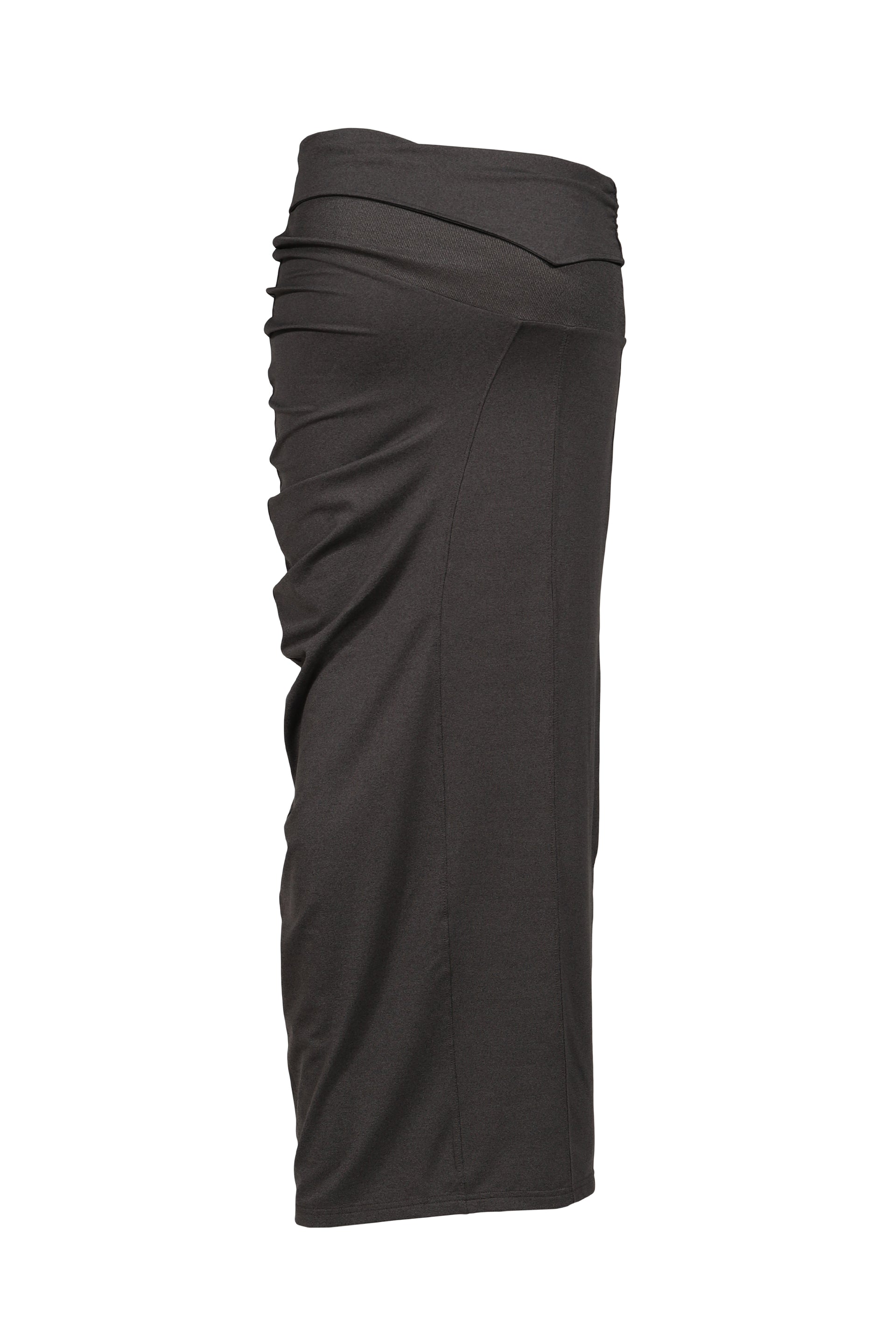 CURVED LINE DRAPE SKIRT / GRY