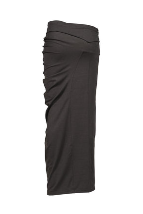 CURVED LINE DRAPE SKIRT / GRY
