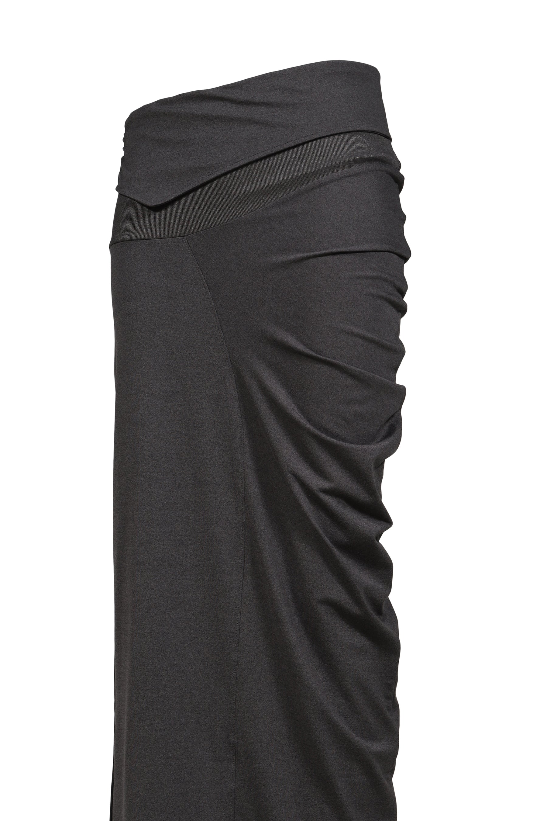 CURVED LINE DRAPE SKIRT / GRY