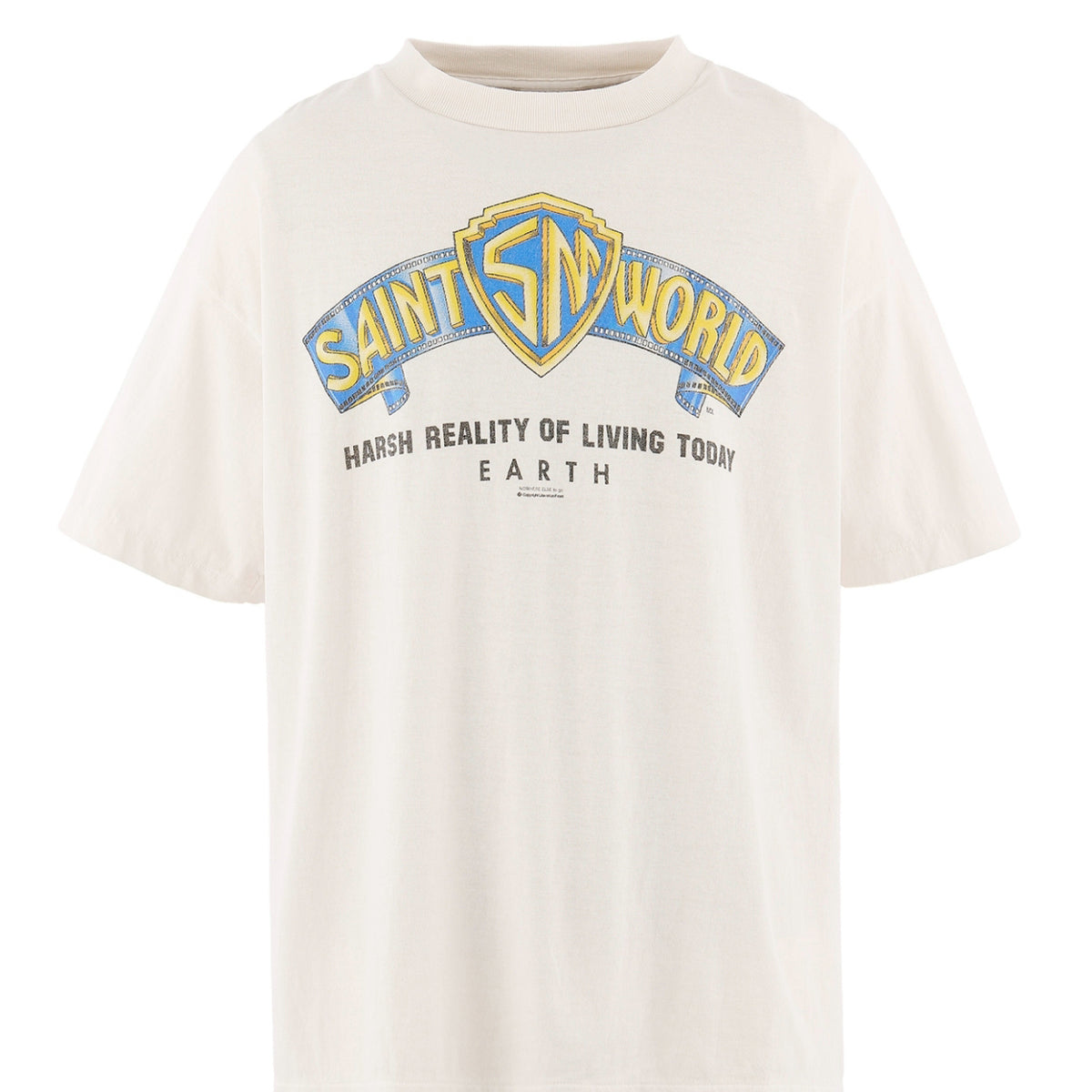 SAINT Mxxxxxx SAINT MICHAEL SS26 SS T-SHIRT/SAINT WORLD / WHT - NUBIAN