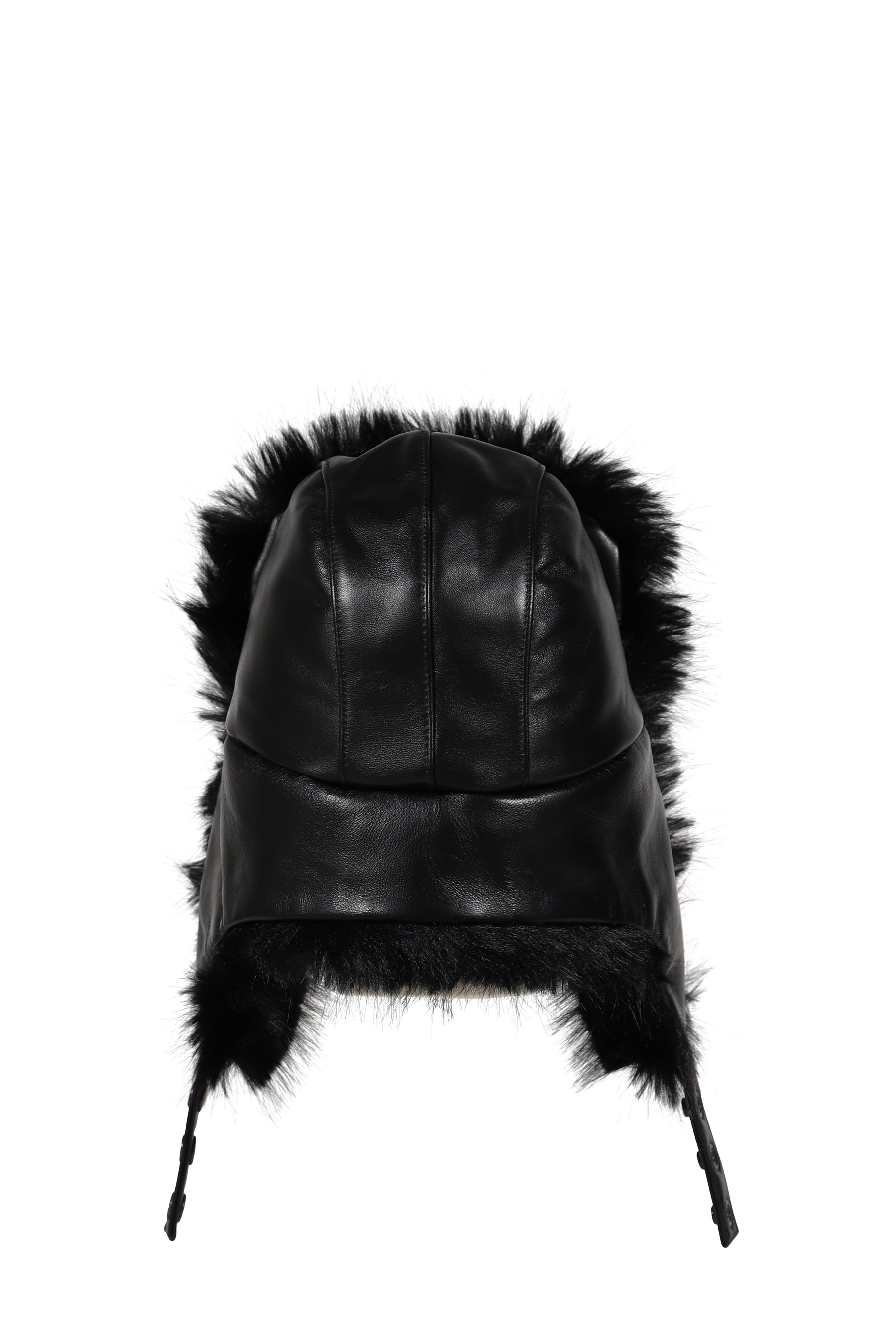 TRAPPER HAT LEATHER / BLK
