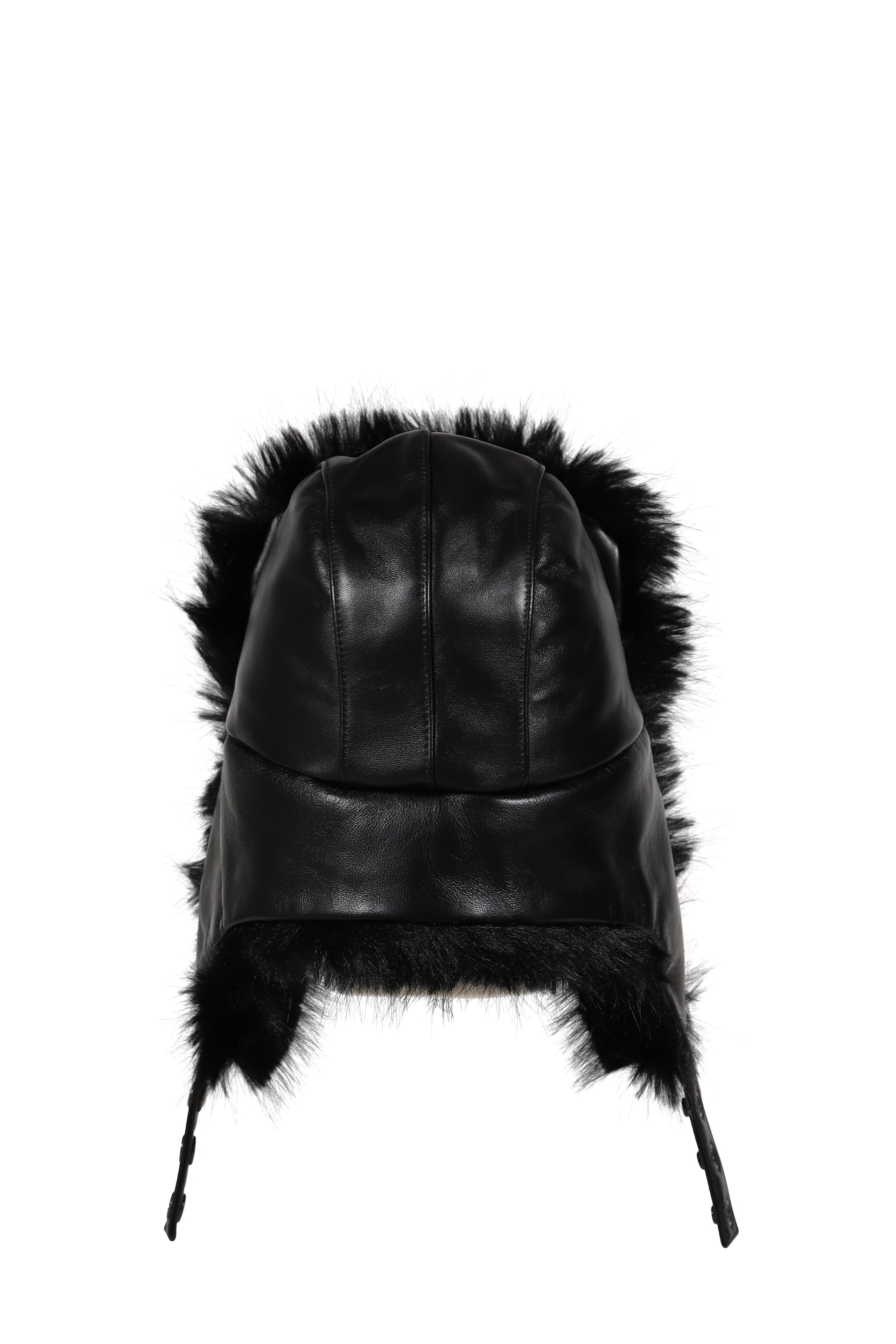 TRAPPER HAT LEATHER / BLK