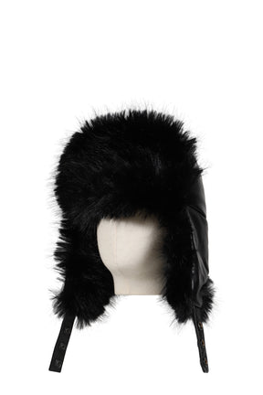 TRAPPER HAT LEATHER / BLK