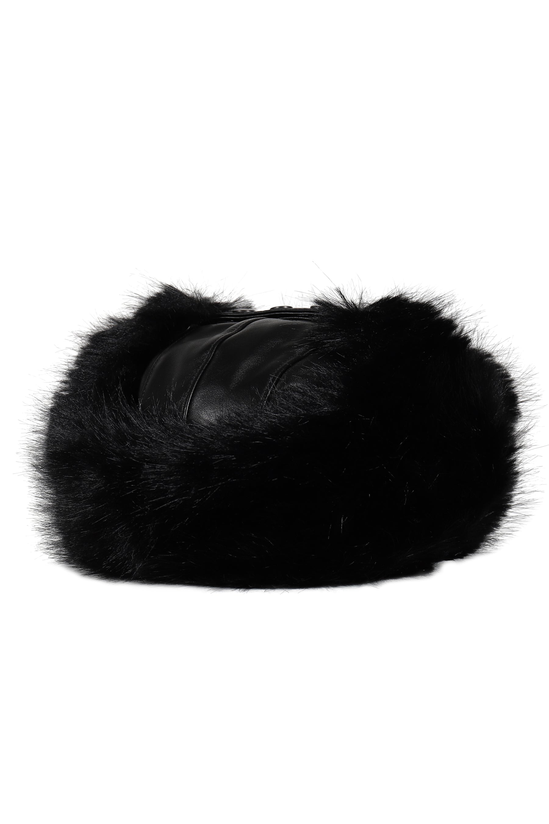TRAPPER HAT LEATHER / BLK