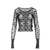 MOONOGRAM MESH FLOCK SECOND SKIN CROPPED / BLK
