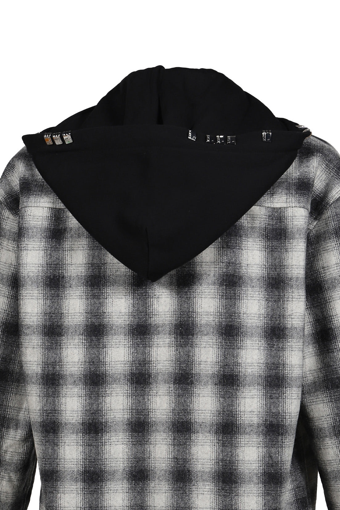 OVERSIZE HOODED FLANNEL SHIRT / O.WHT