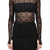 MOONOGRAM MESH FLOCK SECOND SKIN CROPPED / BLK