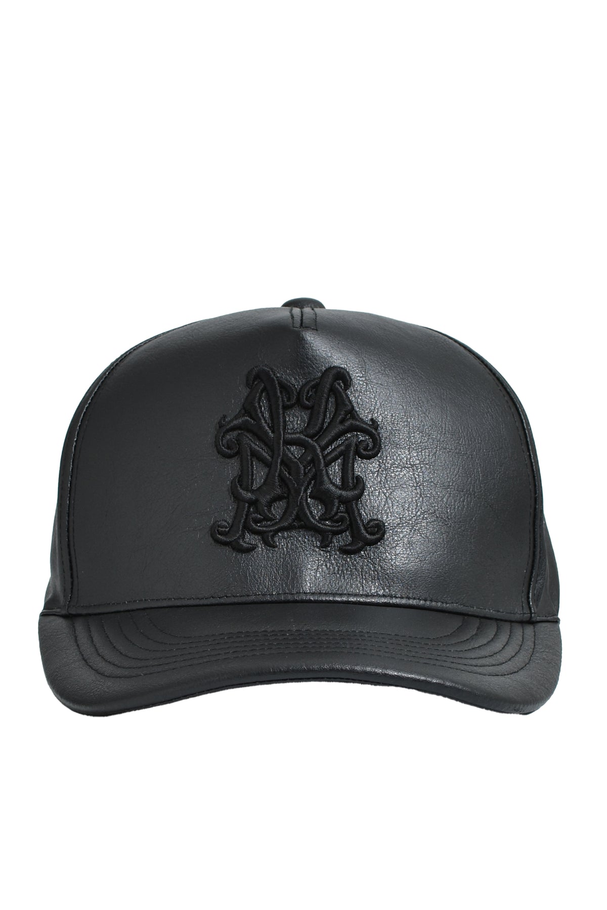 “KMY"LETHER CAP / BLK