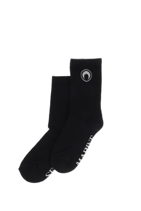 MOON LOGO KNIT ANKLE SOCKS / BLK