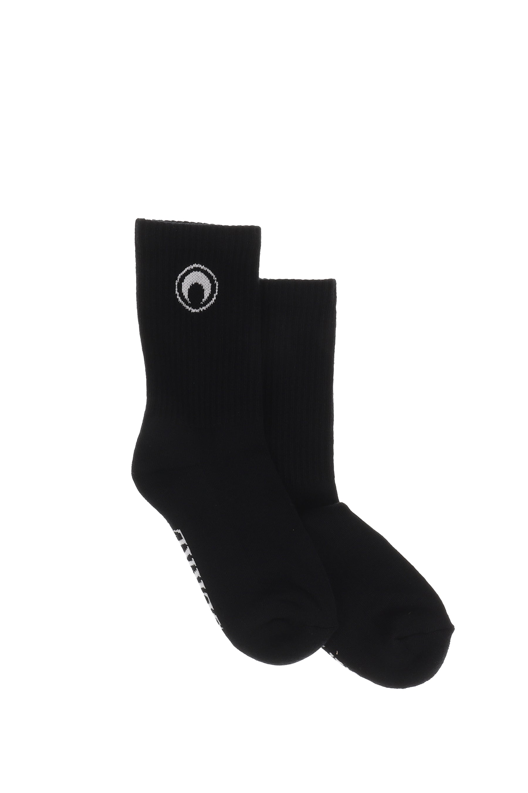 MOON LOGO KNIT ANKLE SOCKS / BLK