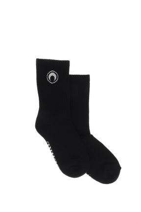 MOON LOGO KNIT ANKLE SOCKS / BLK