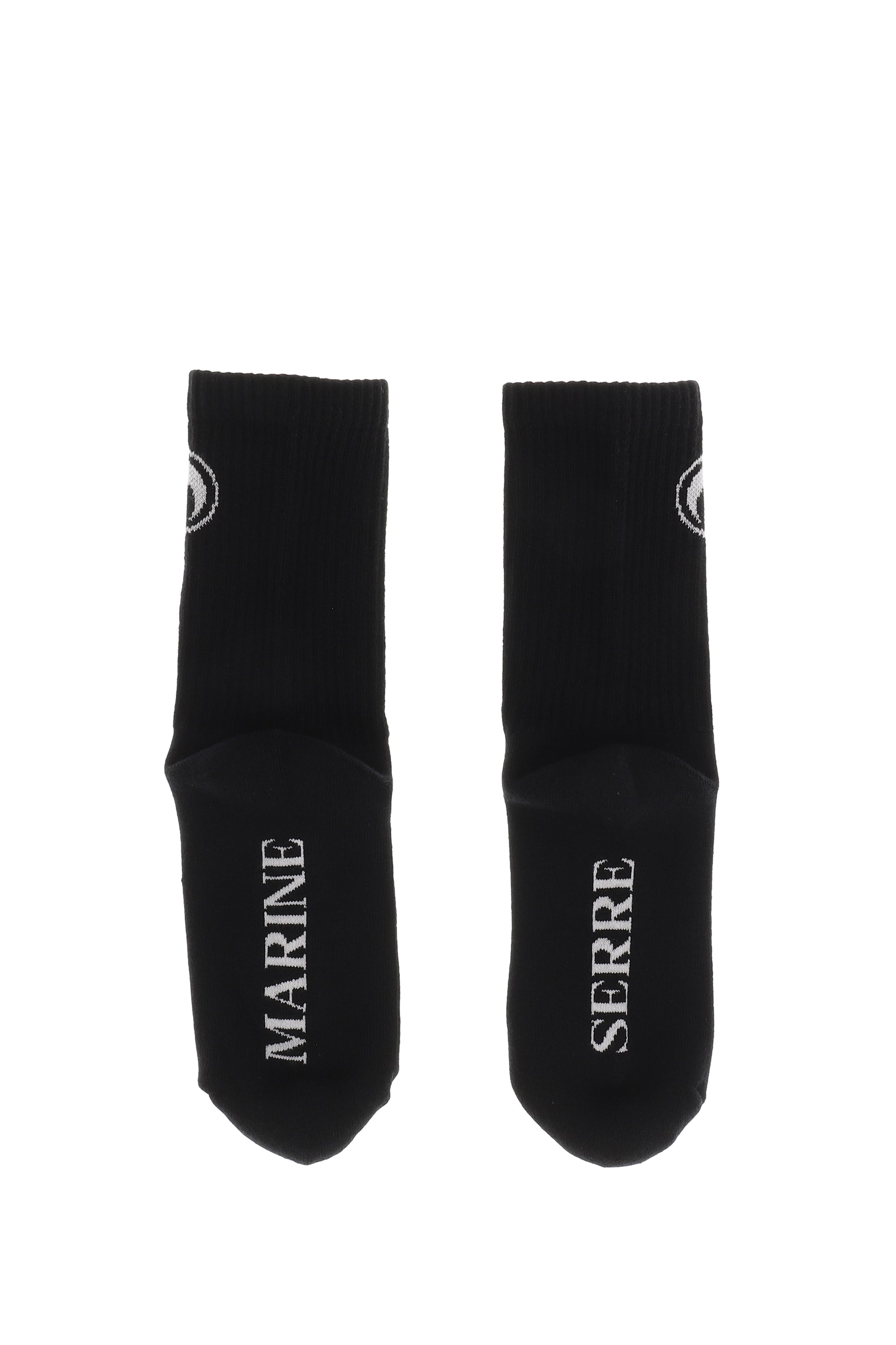 MOON LOGO KNIT ANKLE SOCKS / BLK